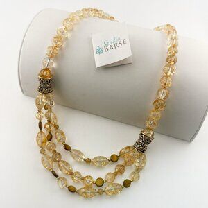 Studio Barse Necklace Beaded Tigers Eye Multi Strand Bronze HSN Gem Gold Tone